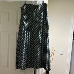 Max Studio Geometric Blue and Black Maxi Skirt